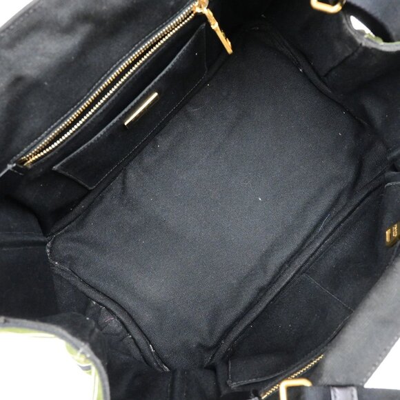 PRADA Logo Canapa Stampata 2Way Shoulder Hand Bag Canvas Leather GN GHW - Picture 15 of 15